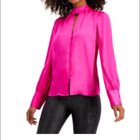 Bar III Tops - NWT Silk Bold Pink barIII Top